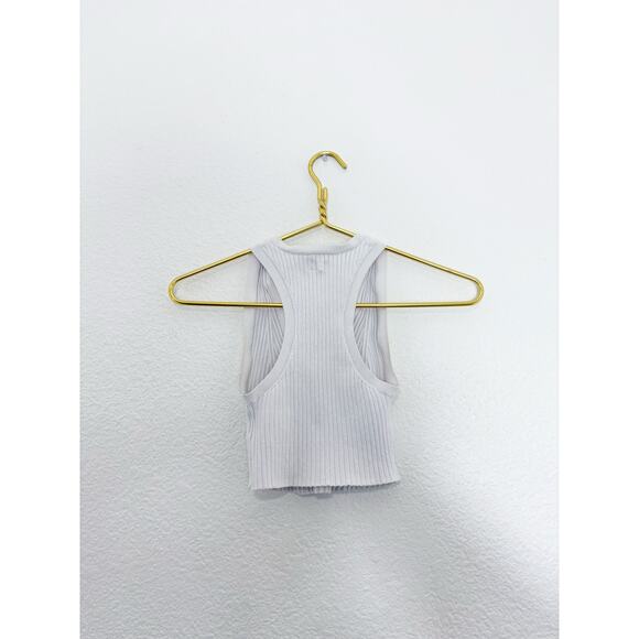 KITH White Ribbed V Neck Tank Top Size XS Cropped Logo Classic Minimalist Chic - Picture 8 of 8